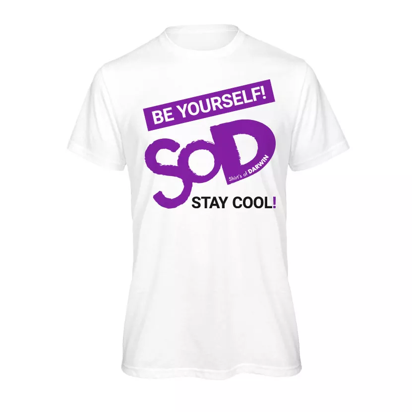 Motiv-T-Shirt - Be yousrself - Stay cool! lila Motiv-T-Shirt - Be yousrself - Stay cool! lila - Bild