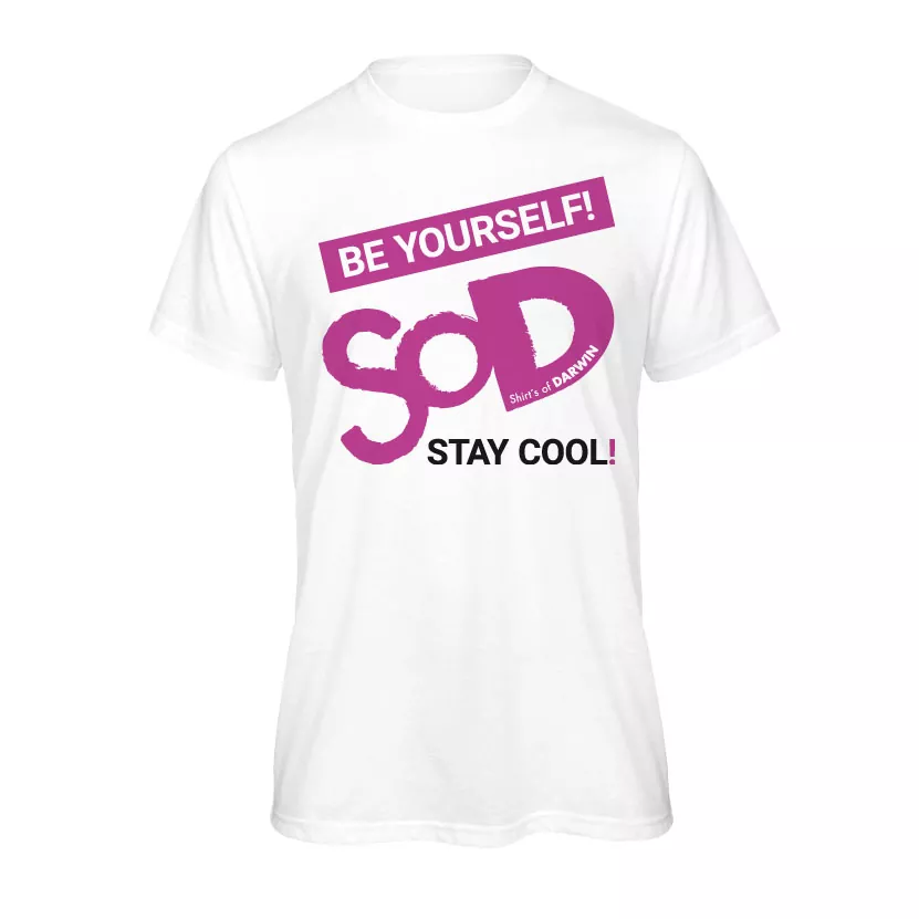 Motiv-T-Shirt - Be yousrself - Stay cool! pink Motiv-T-Shirt - Be yousrself - Stay cool! pink - Bild