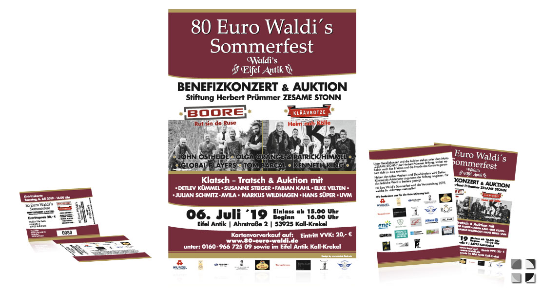 Konzertplakat-Gestaltung Waldi´s Eifel Antik 2019 - Bild