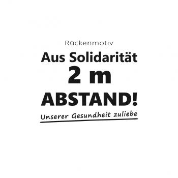 Preview: 2 Meter Abstand Poloshirt Rückenmotiv - Bild