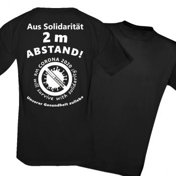 Preview: Coronavirus T-Shirt - Aus Solidarität 2 Meter Abstand
