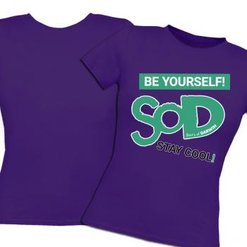Preview: Motiv Frauen T-Shirt Be yourself lila-green - Bild