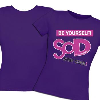 Preview: Motiv Frauen T-Shirt Be yourself lila-pink - Bild