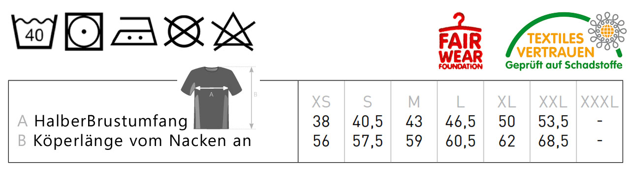 Maßangaben T-Shirts bedrucken Frauen - Bild